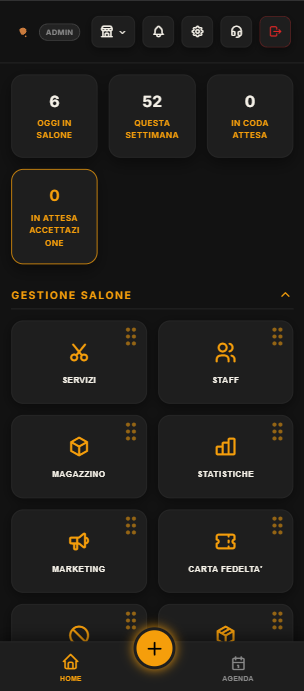 La schermata principale con il tema scuro
